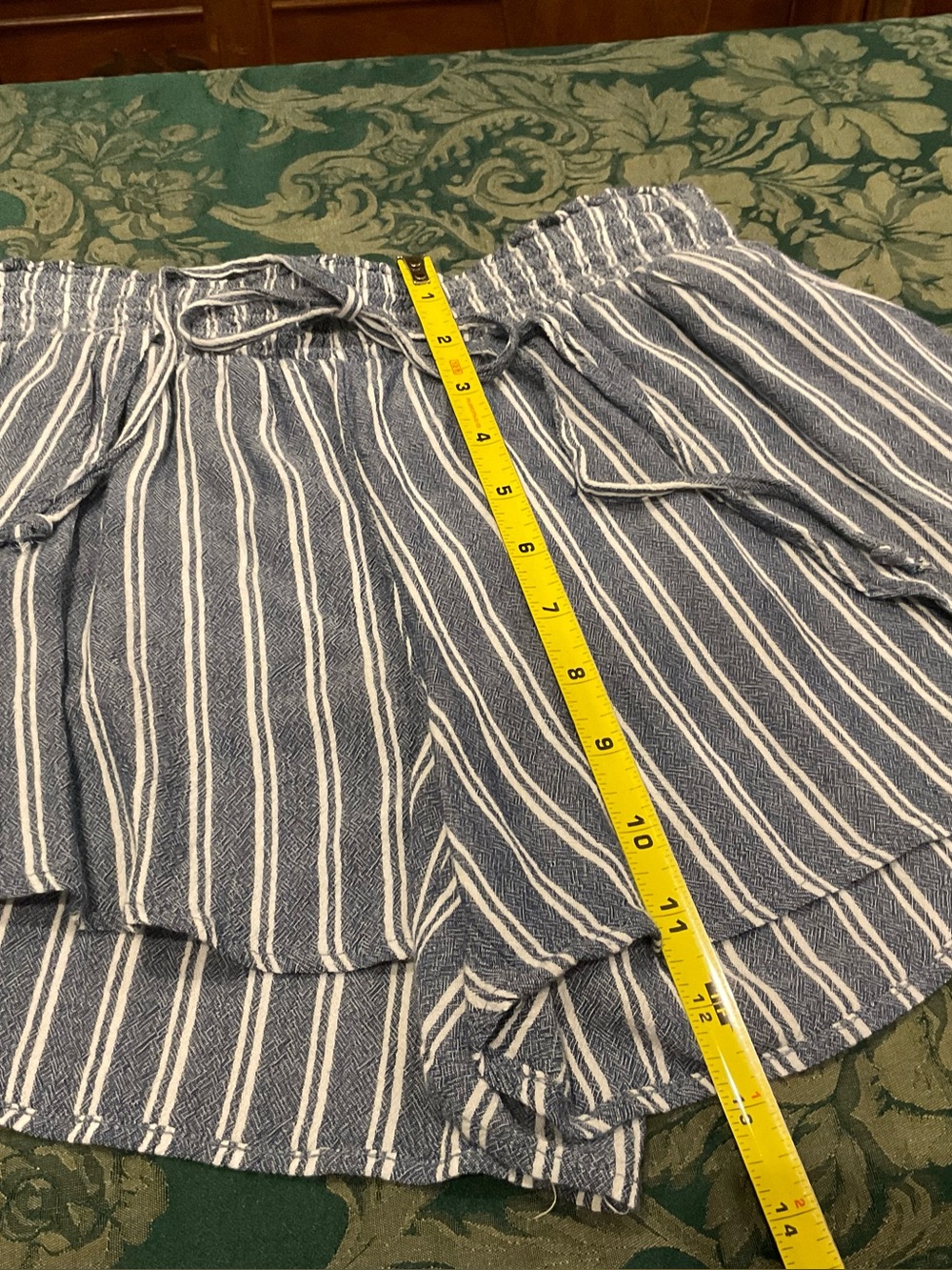 Striped Blue Drawstring Women’s Shorts by American Eagle